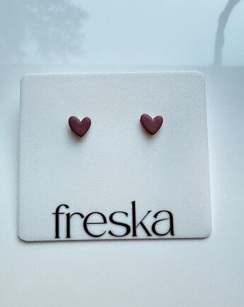 Kolczyki Serduszka burgundowe, freska