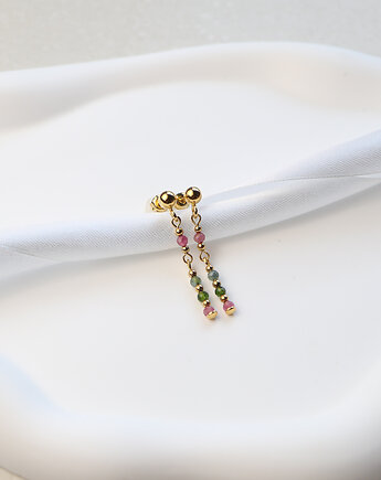 Kolczyki pozłacane - Mix Turmalinów, Bring Biżuteria