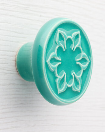 Gałka do mebli, miętowo-turkusowa, wz.2, pracowniazona