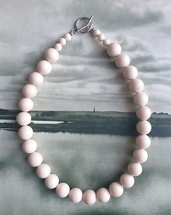 Naszyjnik choker ROOTS kamień rzeczny kule 12 mm, modesign