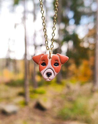 Naszyjnik pies Jack Russell Terrier wisiorek z pupilem prezent dla zwierzoluba, Dary Rusałki