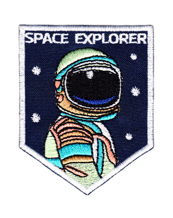 Naszywka naprasowanka SPACE EXPLORER termo haft 6,5x8,2cm, Wyszywane