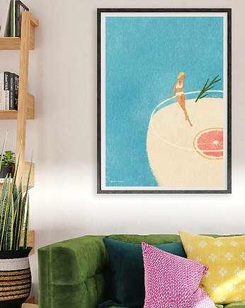 Plakat Wakacyjny koktajl - gin z tonikiem, minimalmill