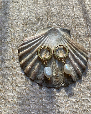 Kolczyki pozłacane pearl, lemihandworks