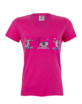 Bluzka t-shirt jogowe kotki różowe, Ella Dora