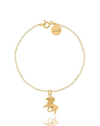 Bransoletka srebrna pozłacana ze znakiem zodiaku Baran, LUO