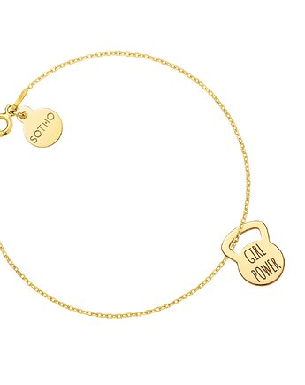 Złota bransoletka kettlebell GIRL POWER, SOTHO