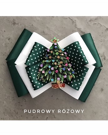 Świąteczna Brosza z Choinką NEW Mikołajki, Pudrowy Różowy