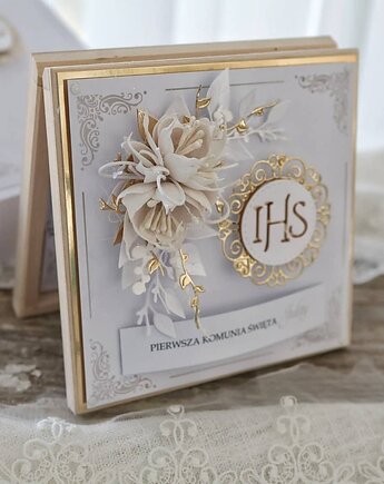 Elegancka kartka komunijna z życzeniami, Osobiste Prezenty