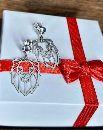 Kolczyki srebrne Lew dziki kot, Czaki Bransoletki