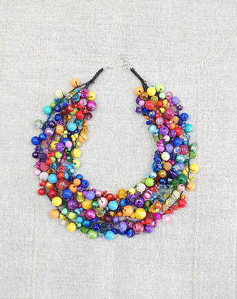7063 kolorowy, tęczowy naszyjnik statement, kolia, kama4you