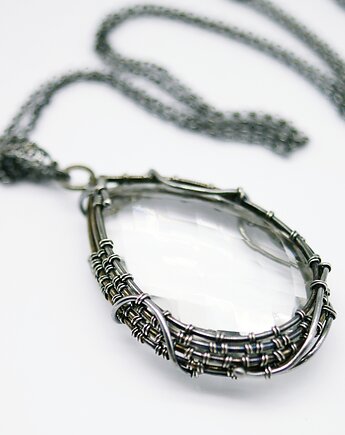 Kwarc wisiorek wire wrapping  "Alaire", Branicka Art