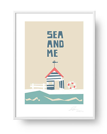 Plakat SEA AND ME Domek plażowy, PAKOWANIE PREZENTÓW - prezenty diy