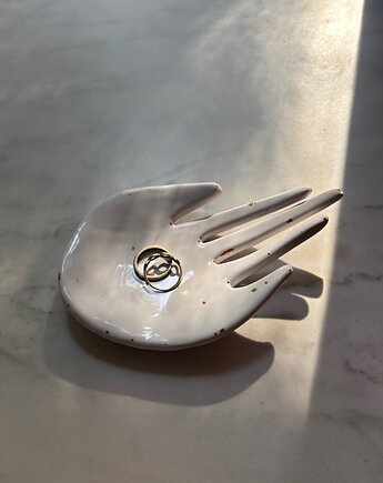 Ceramiczna Łapka Handmade Talerzyk na Biżuterię Złote Ciapki, Maison Fragile