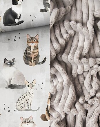 WYJĄTKOWY koc _ narzuta _ koty _ kotki _ 155x200 cm, MOJAMAJA