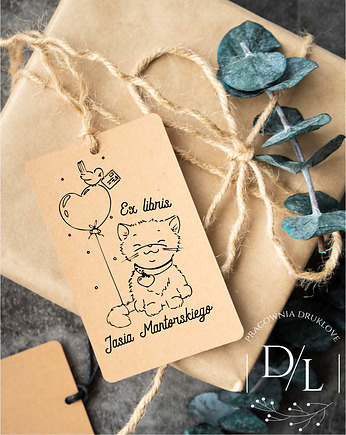 Stempel Ex Libris Exlibris personalizowany Kot 1, DrukLove