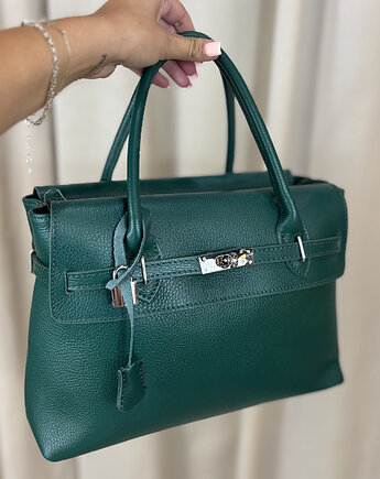 Torba skórzana Linda Verde bottiglia, SOLO moda