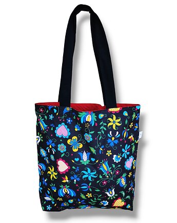 Torba na zakupy shopperka eko siatka torba na ramię shopper kaszubska folk, Uszyciuch