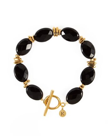 Elegancka bransoletka z owalnych Onyksów, Kulka Bransoletki