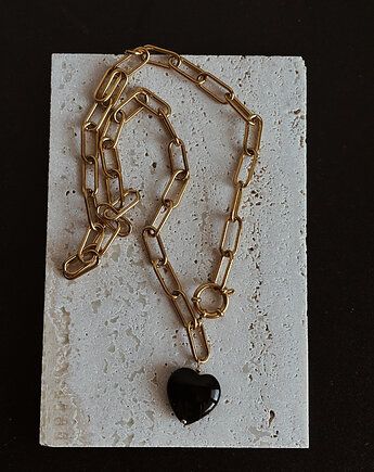 Naszyjnik łańcuszek Serce Agat, Chmolowska Jewellery