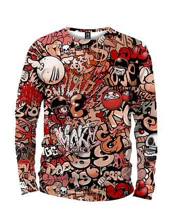 Koszulka Longsleeve Męska DR.CROW Graffiti Skull, DrCrow