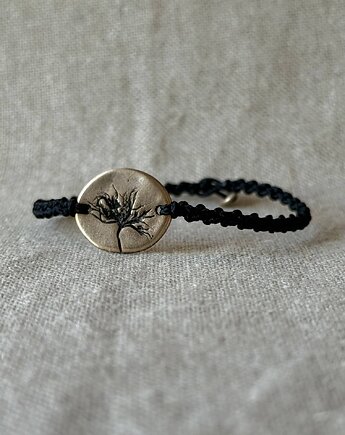 Bransoletka sznurkowa z detalem z brązu, Metalova Magia