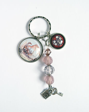 Breloczek - Smok, serce steampunk, yenoo