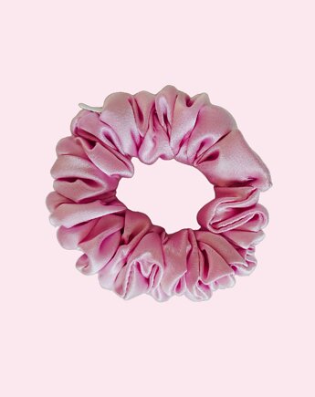 Gumka jedwabna, scrunchie, frotka pudrowy róż MIDI, Capillum