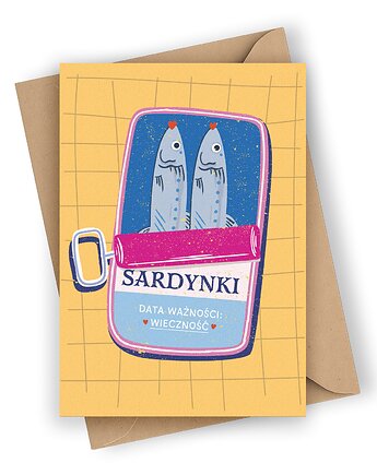 Kartka ślubna- Sardynki ślubne, Czarna Owca Karteczki