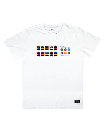 Traffx koszulka pociąg EN57 biała, OSOBY - Prezent dla Chłopaka