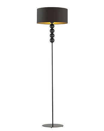 Czarna lampa podłogowa w stylu glamour ze złotym kloszem BERMUDY GOLD, LYSNE