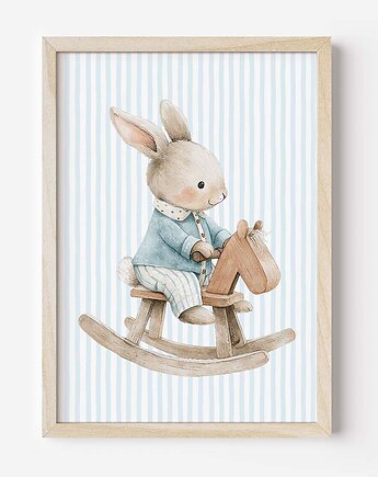 Plakat Na Ścianę Dla Chłopca Niebieskie króliczki nr. 3, Dekoracjan