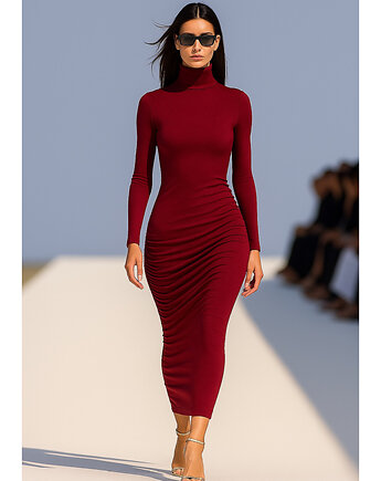 Sukienka burgund YY300060, YULIYA BABICH
