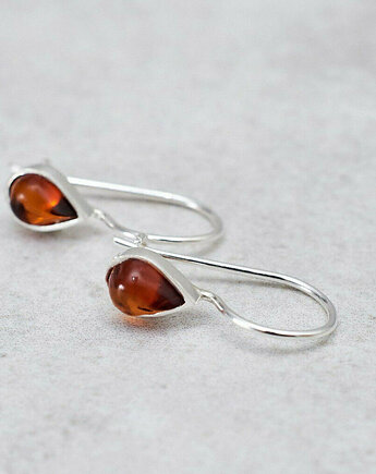 Unikalne Kolczyki Wiszące z Bursztynu Bałtyckiego i Srebra - Idealny Prezent, Amber Charm