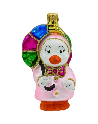 Bombka choinkowa: Kaczuszka z parasolką: różowa, Syn Bombkarza