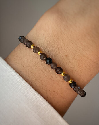 Bransoletka na gumce obsydian ochrona i odwaga, Bring Biżuteria