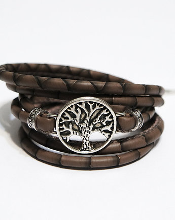 Bransoletka - Drzewo - rzemienie, owijana, yenoo