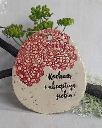 Kocham i akceptuję siebie - dekor ceramiczny z afirmacją, Bea Fine Arts