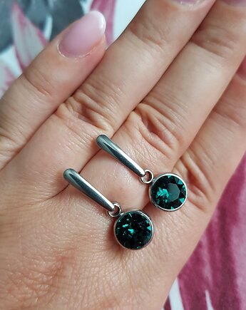 Kolczyki Swarovski CRYSTALS EMERALD, Beezoo