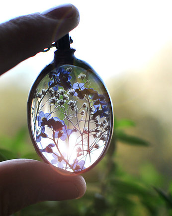 Wisiorek z gipsówką i niezapominajkami, MARIAELA