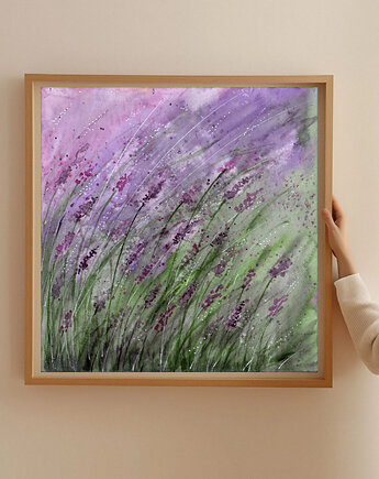 Oryginalna akwarela. Lawenda 20x20cm, Malgorzata Domanska
