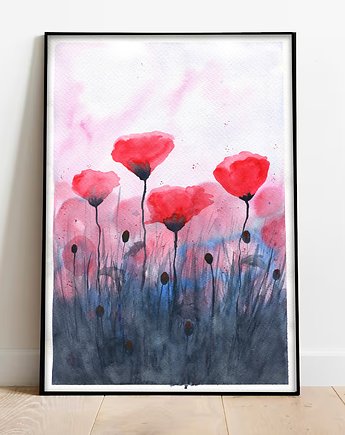 Oryginalna akwarela. Maki A4, Malgorzata Domanska