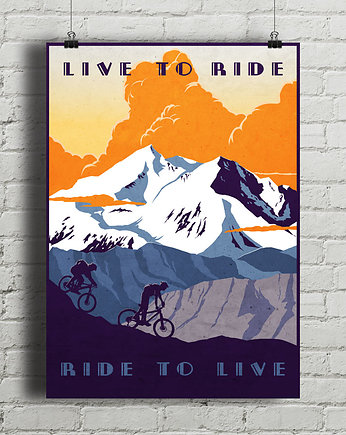 Live To Ride - vintage plakat rowerowy, minimalmill