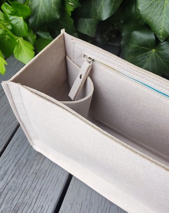 Organizer z filcu - JASNY BEŻ wkład do torebki, Beltrani