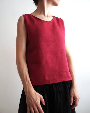 Top lniany 100%, malina, madebyjokpa