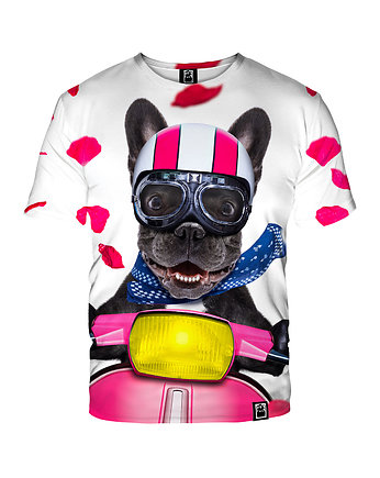 Damski T-shirt DR.CROW Dog on Scooter, DrCrow