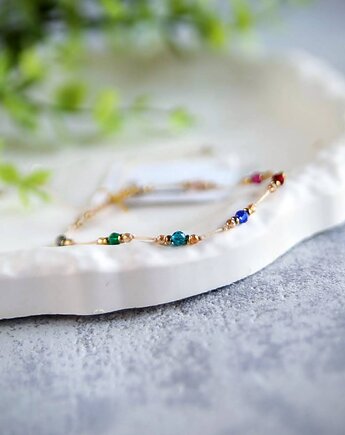 Bransoletka z kamieni z dedykacją. Hematyt Cyrkonia, tulimy