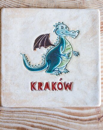 Podstawka/pamiątka KRAKÓW SMOK, studnia ceramiczna