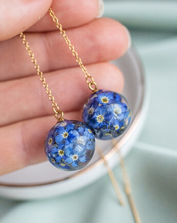 Kolczyki z niezapominajkami, nature gift