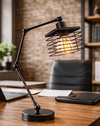 Industrialna lampa biurkowa do nauki z regulacją CABULO LOFT, lampy loftowe LYSNE LOFT